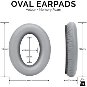 QC35 Headphones Replacement Ear Pads - QC35,QC35ii Replacement Earpads Cushion - Compatible with Bose Quiet Comfort35,QC45,QC25,QC35ii,QC15,AE2,AE2i-Comfortable & Durable (Silver)