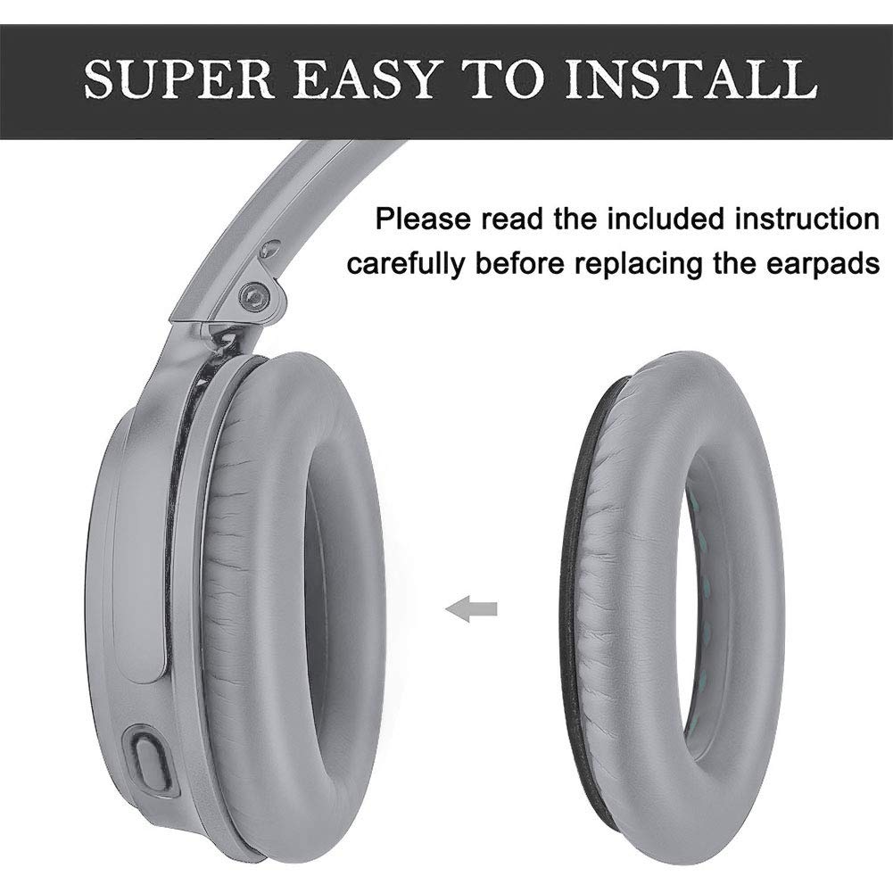 QC35 Headphones Replacement Ear Pads - QC35,QC35ii Replacement Earpads Cushion - Compatible with Bose Quiet Comfort35,QC45,QC25,QC35ii,QC15,AE2,AE2i-Comfortable & Durable (Silver)