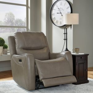 Signature Design by Ashley Galahad Zero Wall Recliner with Power Headrest, Brown