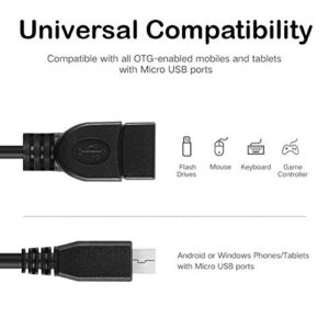 Micro USB to OTG Works with Plantronics BackBeat FIT 3101 Direct On-The-Go Connection Kit and Cable Adapter! (Black)