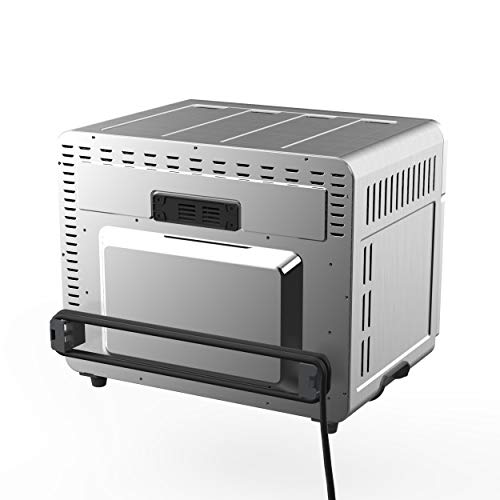 Megachef 10 in 1 Electronic Multifunction 360 Degree Hot Air Technology Countertop Oven, Silver Chrome