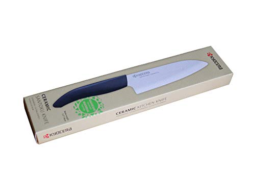 Kyocera Ceramic 5.5" Santoku Knife w/ Sugarcane Sourced Material Handle B08G1L13F1, White