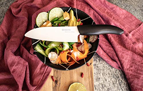 Kyocera Ceramic 5.5" Santoku Knife w/ Sugarcane Sourced Material Handle B08G1L13F1, White