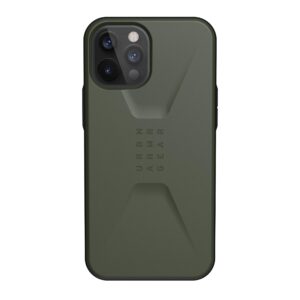 URBAN ARMOR GEAR UAG Designed for iPhone 12 Pro Max Case [6.7-inch screen] Sleek Ultra-Thin Shock-Absorbent Civilian Protective Cover, Olive