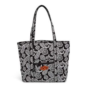 vera bradley women's cotton collegiate vera tote bag (multiple teams available), oklahoma state university black/white bandana, one size