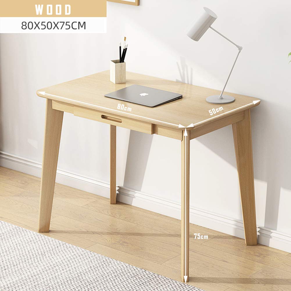 IOTXY Solid Wood Writing Desk - Home Office Workbench Desk with Drawer, Laptop Computer Work Study Table