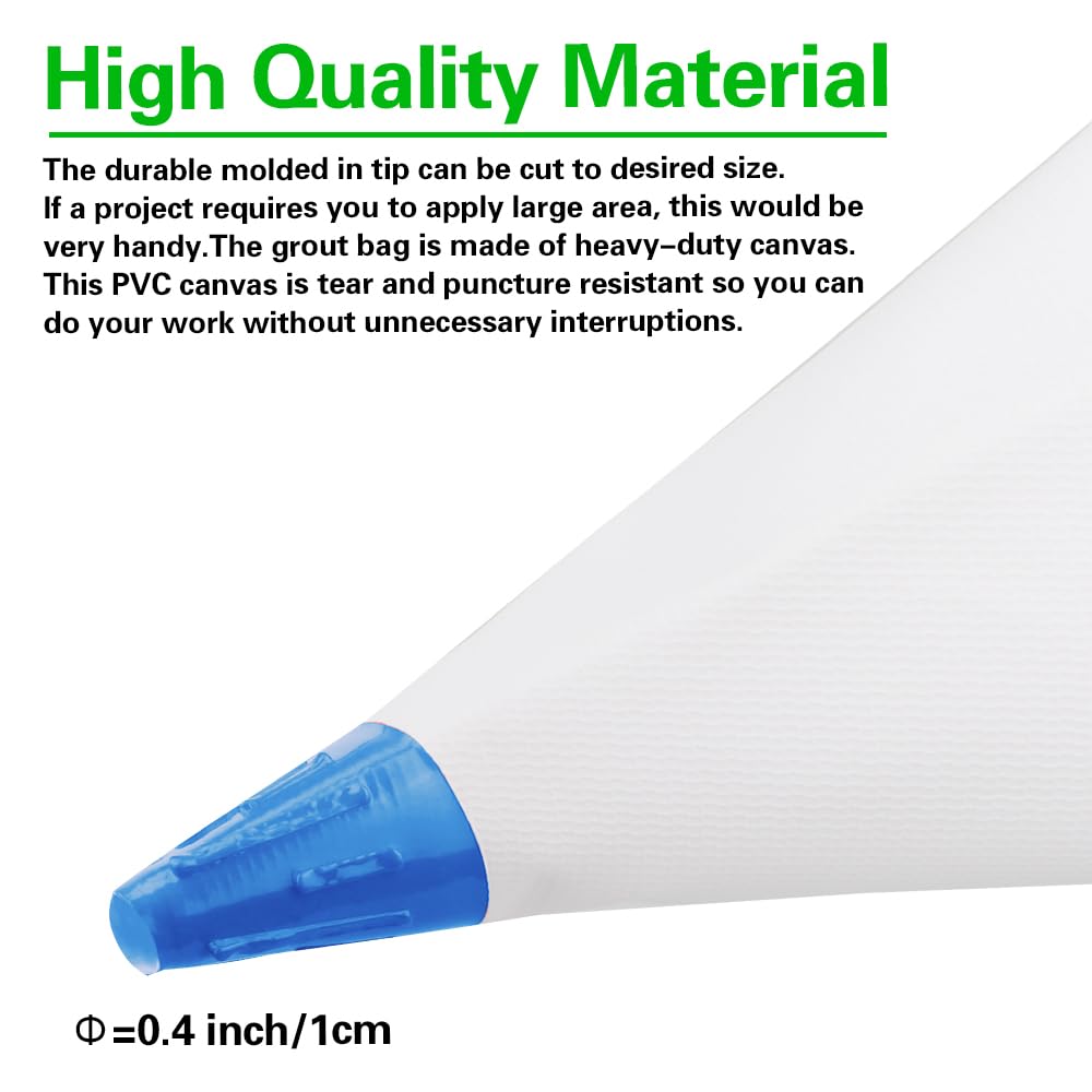 Tahikem 3 Pack Tile Grout Masonry Mortar Bag, 12" by 24" Heavy Duty Tear Resistant Puncture Tip Cement Sealer Bag, Mortar Bag Masonry, Grout Bag for Tile Installation, Grouting Bag (12x24 inch, Blue)