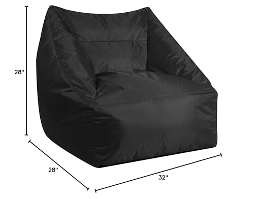 Urban Lifestyle Structured Canvas Bean Bag Chair, Black, Large