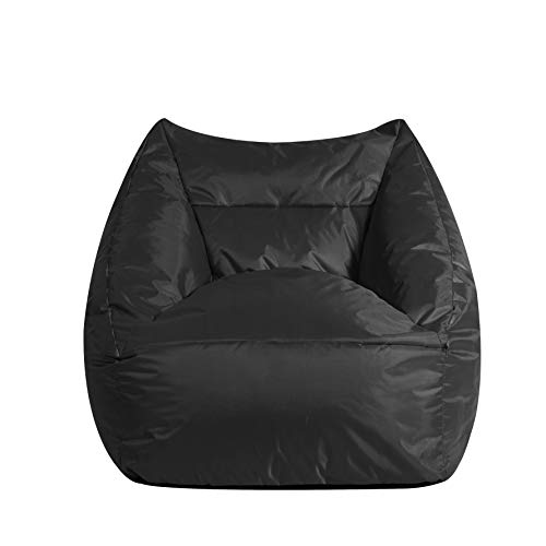 Urban Lifestyle Structured Canvas Bean Bag Chair, Black, Large