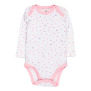 HonestBaby 5-Pack Organic Cotton Long Sleeve Bodysuits, Rose Blossom, 12 Months