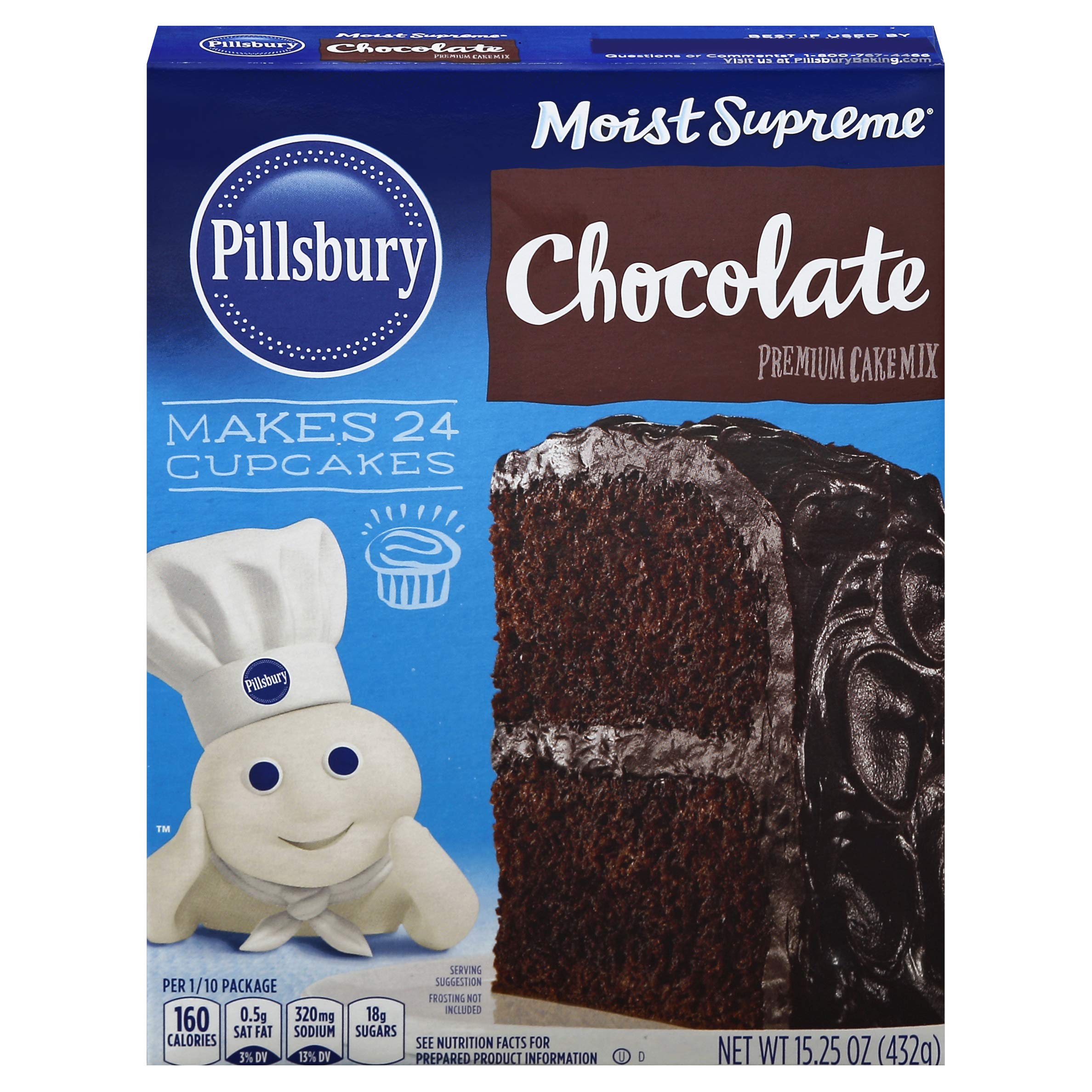 Pillsbury Moist Supreme Chocolate Premium Cake Mix, 15.25-Ounce (Pack of 12)