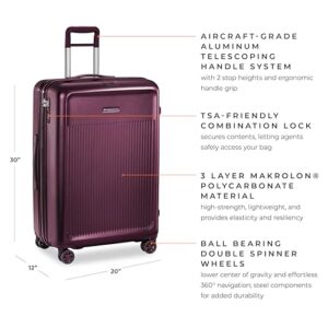 Briggs & Riley Sympatico Hardside Large Spinner Luggage, Plum, 30-Inch Checked