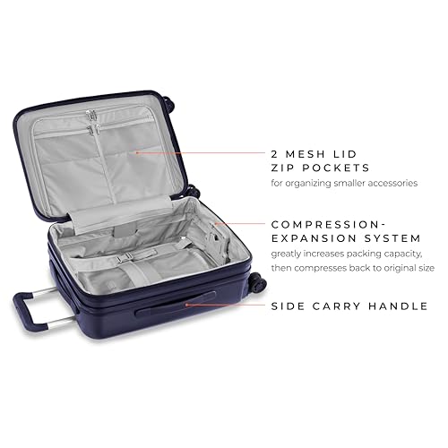 Briggs & Riley Sympatico Hardside International Spinner Luggage, Matte Navy, 21-Inch Carry-On