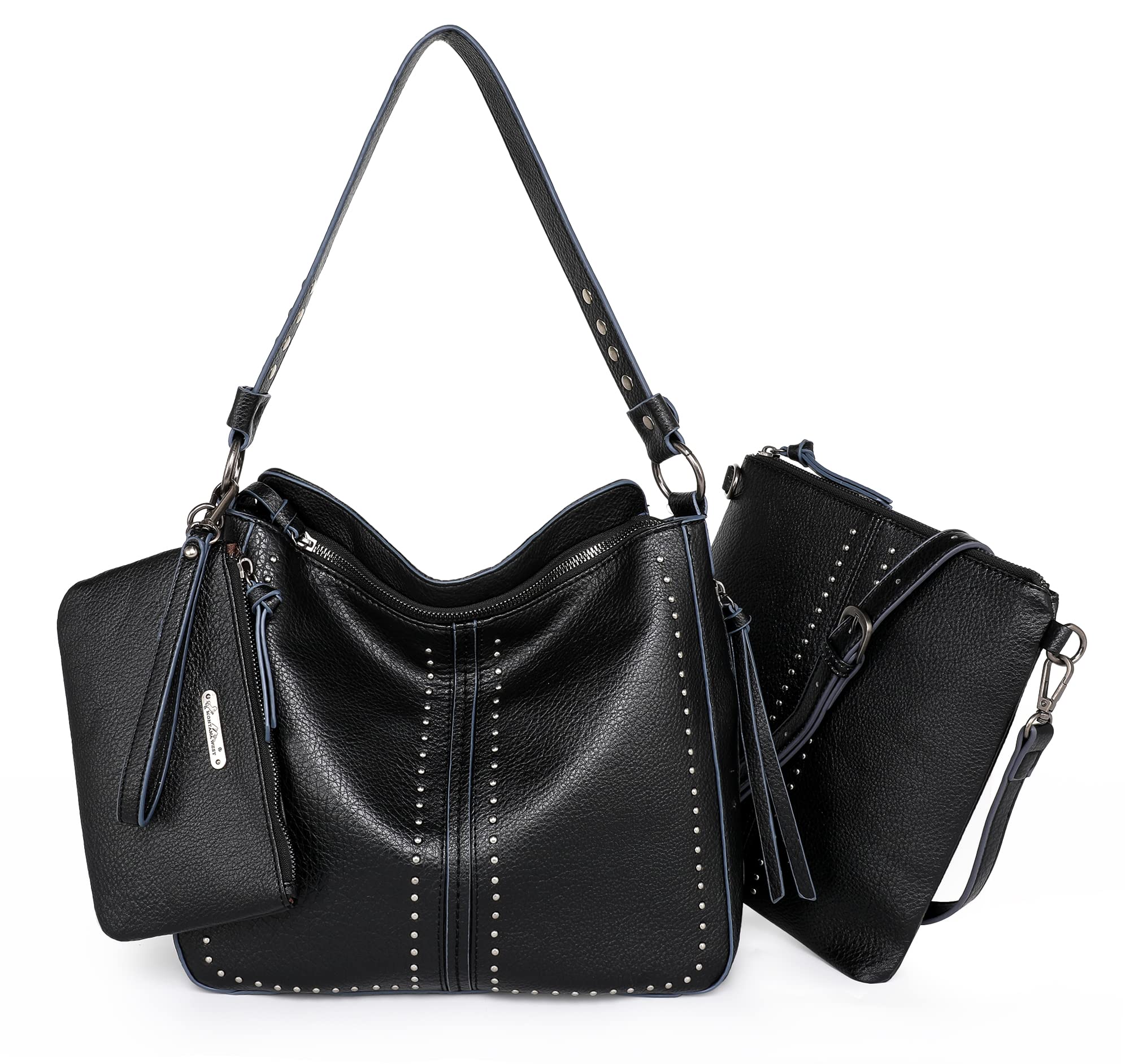 Montana West Shoulder Bag For Women Hobo Bags Crossbody Black Purse Women's Shoulder Leather Handbags MWC-1001S-3BK