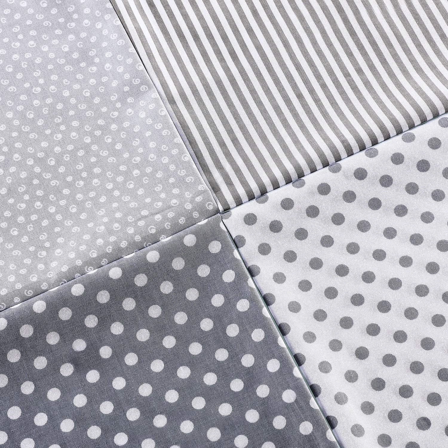 12 Pieces Quilting Fabric Grey Fat Quarters Floral Craft Fabric Bundle Patchwork Pre-Cut Sewing Square Sheets, 20 x 16 Inch/ 50 x 40 cm