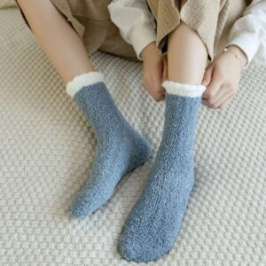 TEHOOK Fuzzy Socks for Women, Warm Soft Fluffy Socks Thick Cozy Plush Sock Winter Socks for Women 6 Pairs