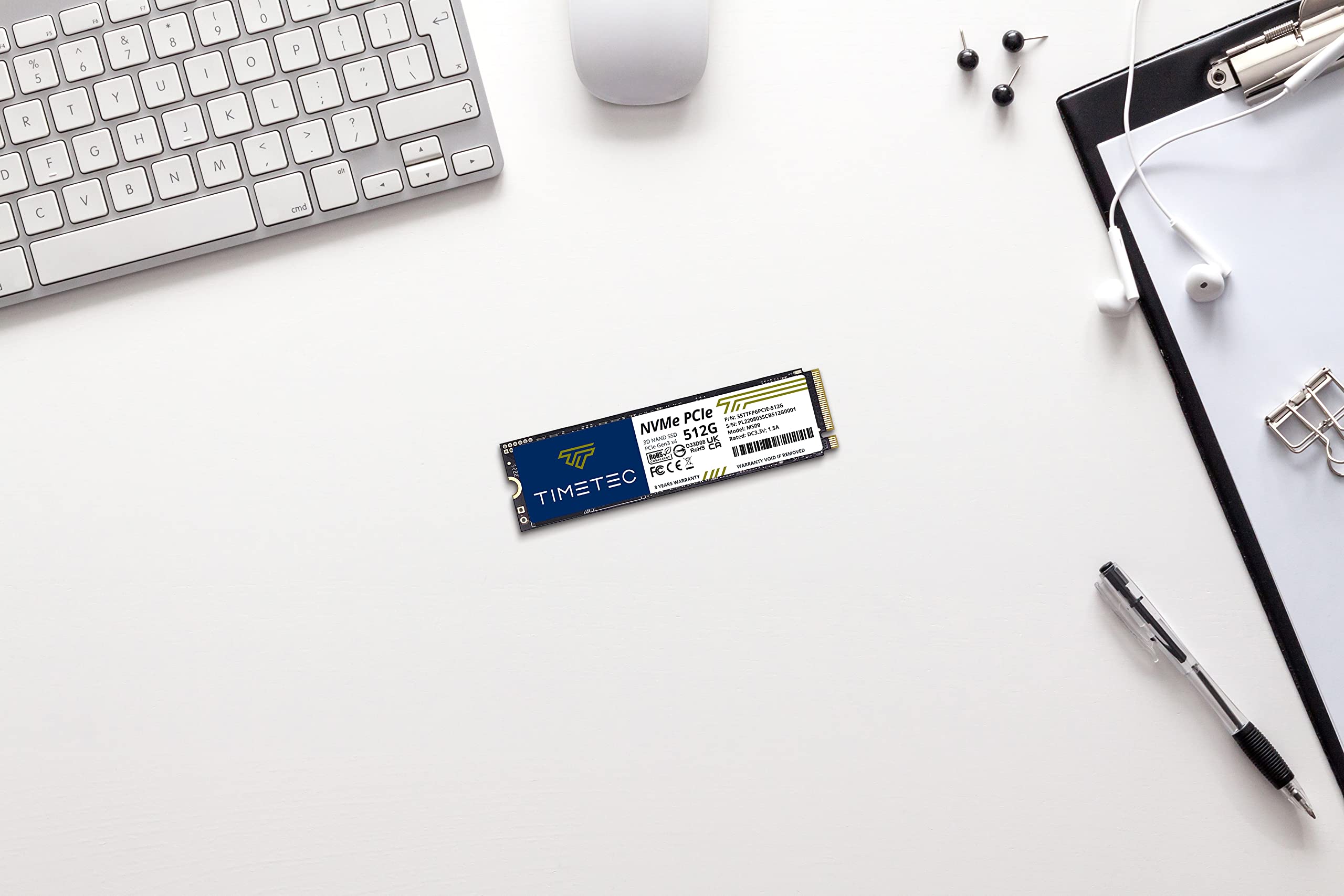 Timetec 512GB SSD NVMe PCIe Gen3x4 8Gb/s M.2 2280 3D NAND High Performance SLC Cache Read/Write Speed Up to 2,000/1,600 MB/s Internal Solid State Drive for PC Laptop and Desktop