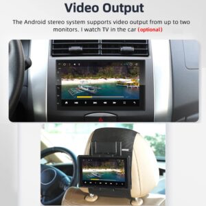 Hikity Android 13 Double Din Car Stereo 7 Inch Touch Screen Car Radio GPS Navigation WiFi Bluetooth FM Radio Mirror Link for iOS/Android Phones, with 12 Led Lights AHD Rear View Camera Mic