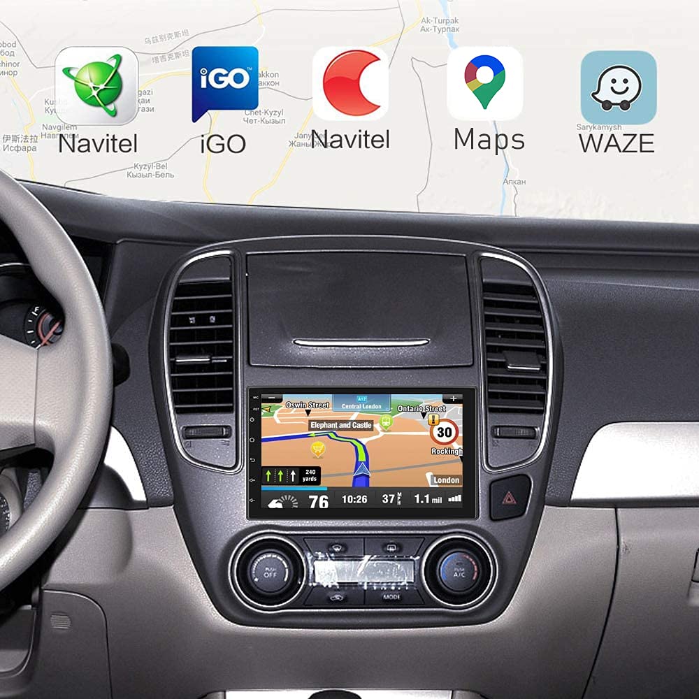 Hikity Android 13 Double Din Car Stereo 7 Inch Touch Screen Car Radio GPS Navigation WiFi Bluetooth FM Radio Mirror Link for iOS/Android Phones, with 12 Led Lights AHD Rear View Camera Mic