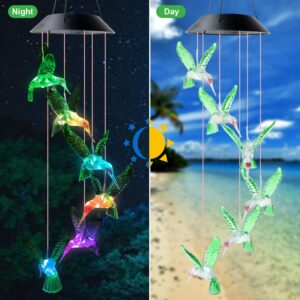 JOBOSI Hummingbird Decorative Mobiles Gifts, Solar Hummingbird (3.5 * 4.5in) Wind Chimes, Gifts for mom, Gifts for Women, Gifts for Grandmother, Thanksgiving Gift, Mom Best