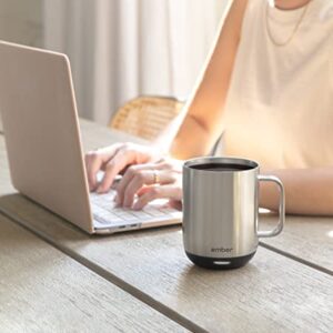 Ember Temperature Control Smart Mug 2, 10 Oz, App-Controlled Heated Coffee Mug with 80 Min Battery Life and Improved Design, Stainless Steel