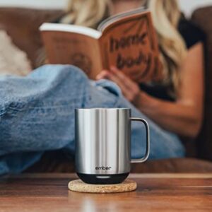 Ember Temperature Control Smart Mug 2, 10 Oz, App-Controlled Heated Coffee Mug with 80 Min Battery Life and Improved Design, Stainless Steel