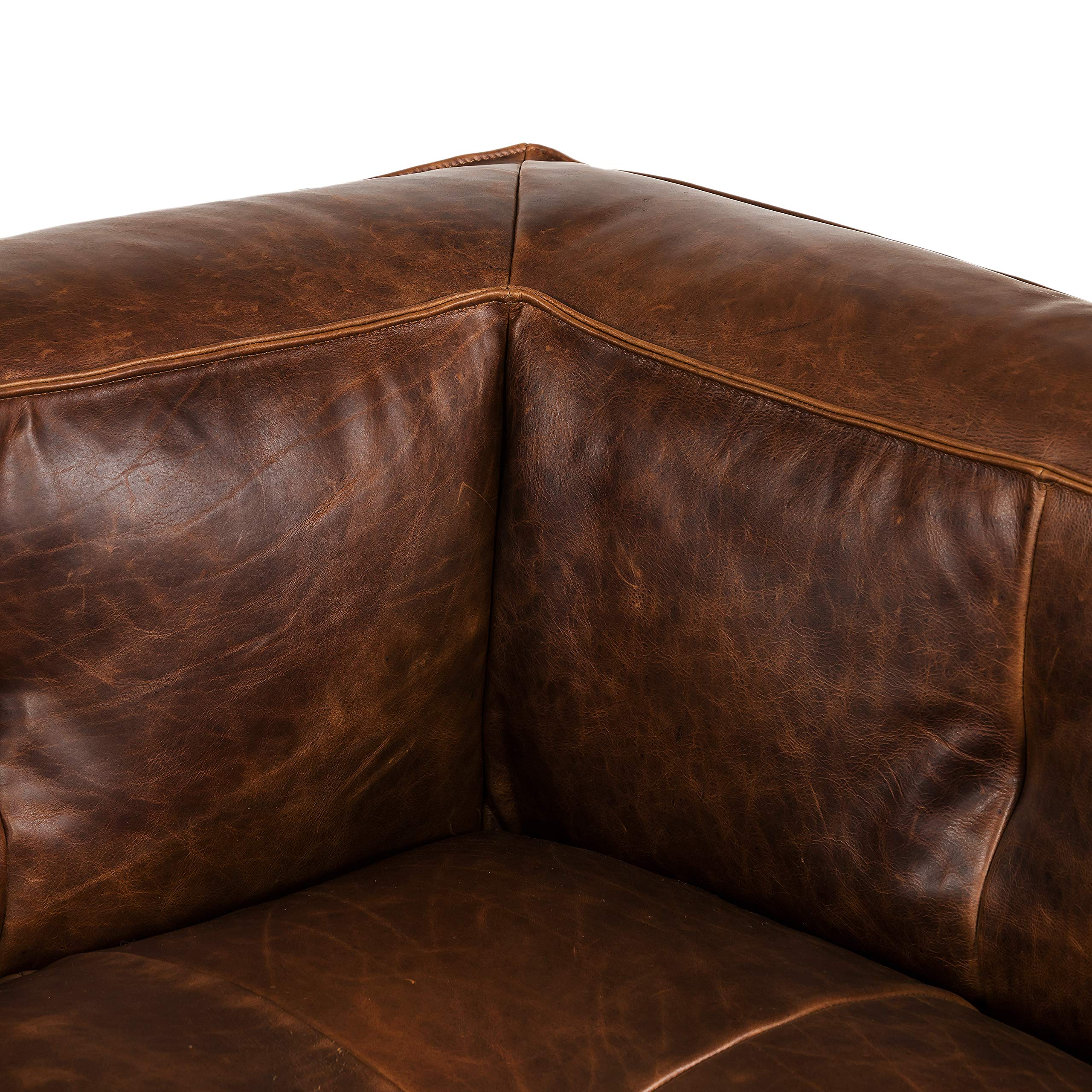 POLY & BARK Capa Sofa in Full-Grain Semi-Aniline Italian Tanned Leather in Chocolate Brown