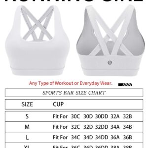 RUNNING GIRL Sports Bra for Women, Criss-Cross Back Padded Strappy Sports Bras Medium Support Yoga Bra with Removable Cups