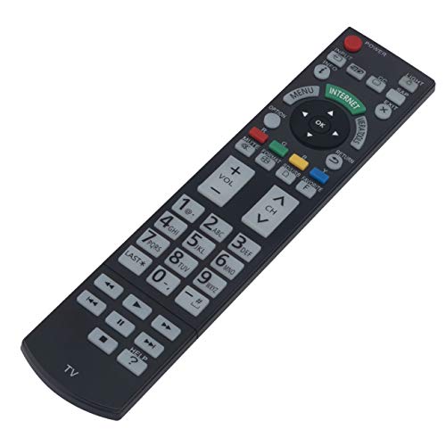 N2QAYB000703 Replacement Remote fit for Panasonic TV TC-L42ET5 TC-P55VT50 TC-P50ST50 TC-L55ET5 TC-L55DT50 TC-L47ET5 TC-P55ST50 TC-P60ST50 TC-L47DT50 TC-L4DT50 TC-P65ST50 TC-L47WT50 TC-L4DT50 TCP65VT50