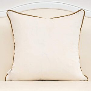 Alerfa White Geometric Gold Leather Striped Throw Pillow Covers 18x18 Inch, Luxury European Cushion Cases Decorative Pillows for Couch Living Room Bedroom 45 x 45cm