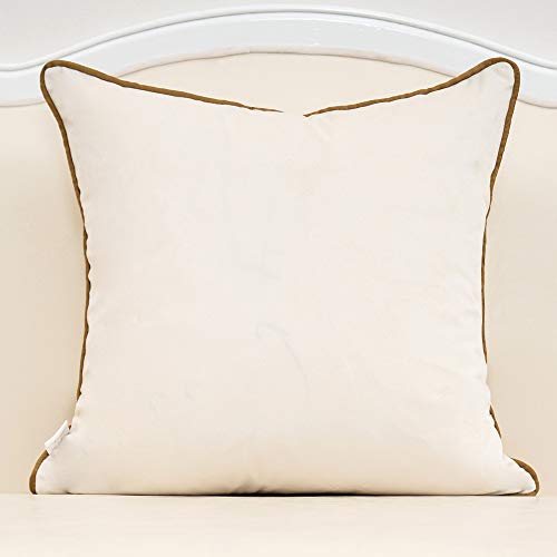 Alerfa White Geometric Gold Leather Striped Throw Pillow Covers 18x18 Inch, Luxury European Cushion Cases Decorative Pillows for Couch Living Room Bedroom 45 x 45cm