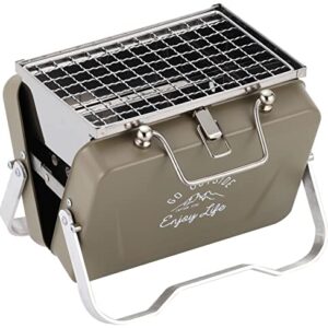 Captain Stag UG-79 Barbecue Stove, Grill, V-Shaped, Tabletop Grill, B6 Type, Khaki, Monte