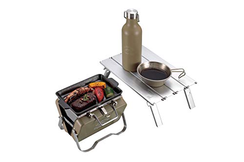 Captain Stag UG-79 Barbecue Stove, Grill, V-Shaped, Tabletop Grill, B6 Type, Khaki, Monte