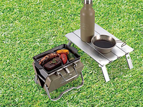 Captain Stag UG-79 Barbecue Stove, Grill, V-Shaped, Tabletop Grill, B6 Type, Khaki, Monte