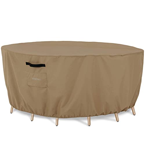 Tempera Patio Table Cover , Sectional Sofa , Dining Set Cover Outdoor , Anti-Fading , Waterproof for Outside Furniture, 62"D x 27.8"H, Taupe