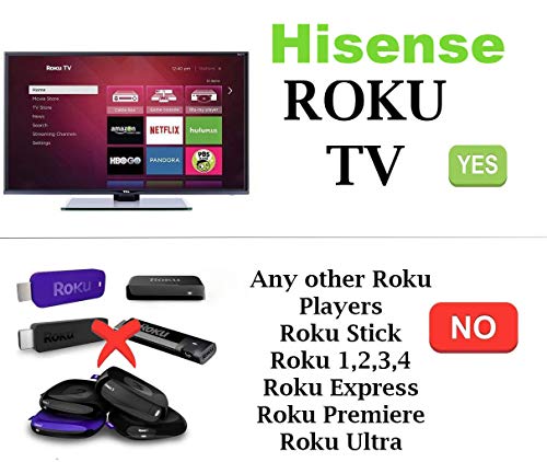 Universal Remote Control Compatible with All Hisense-Roku TV & Sharp-Roku TV Remote, No Setup Required