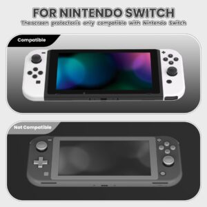 eXtremeRate 2 Pack Black Border Transparent HD Clear Saver Protector Film, Tempered Glass Screen Protector for Nintendo Switch [Anti-Scratch, Anti-Fingerprint, Shatterproof, Bubble-Free]