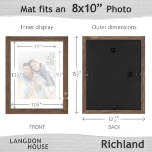 Langdon House 11x14 Picture Frames w/Mat to 8x10 (Rustic Brown, 6 Pack) Traditional Wood-Like Photo Frames for Any Décor Style, Richland Collection