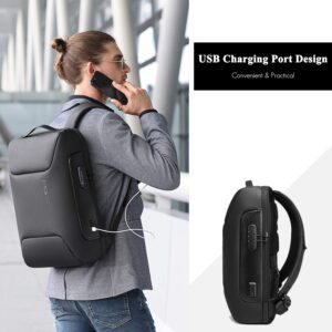 FANDARE Laptop Backpack Business Anti-Theft Daypacks Travel Large Backpack with USB Charging Port Waterproof College Computer Bag for Women & Men Fits 15.6 Inch Notebook Gray