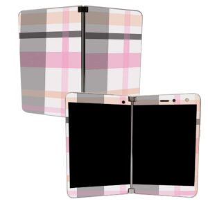 mighty skins mightyskins skin for microsoft surface duo - plaid | protective, durable, and unique vinyl decal wrap cover | easy to apply, remove, and change styles | made in the usa