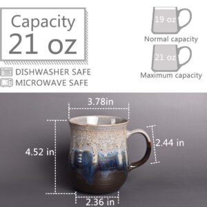 Bosmarlin Large Ceramic Coffee Mug, Big Tea Cup for Office and Home, 21 Oz, Dishwasher and Microwave Safe, 1 PCS