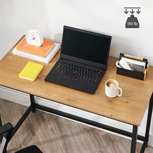 VASAGLE Computer Desk, Gaming Desk, Home Office Desk, for Small Spaces, 19.7 x 39.4 x 29.5 Inches, Industrial Style, Metal Frame, Honey Brown and Black ULWD041B05V1