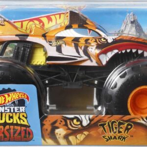 Hot Wheels Toy Monster Trucks, 1:24 Scale Die-Cast Tiger Shark, Oversized Play Vehicle for Kids & Collectors