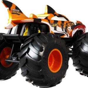 Hot Wheels Toy Monster Trucks, 1:24 Scale Die-Cast Tiger Shark, Oversized Play Vehicle for Kids & Collectors