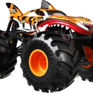 Hot Wheels Toy Monster Trucks, 1:24 Scale Die-Cast Tiger Shark, Oversized Play Vehicle for Kids & Collectors