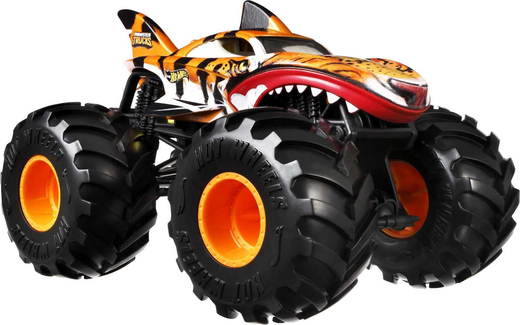 Hot Wheels Toy Monster Trucks, 1:24 Scale Die-Cast Tiger Shark, Oversized Play Vehicle for Kids & Collectors