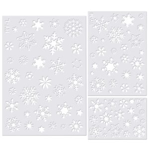 jmkcoz christmas snowflake stencil template, reusable plastic craft drawing painting stencil journal template for window glass wall door card scrapbook notebook holiday xmas snow flake art diy project