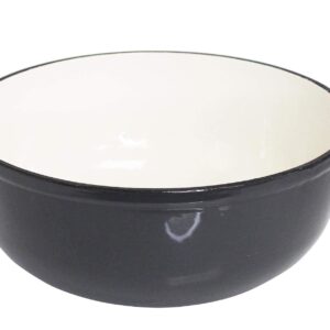 Mirro MIR-19059 4.8 Quart Cast Iron White Enamel Coated Interior Dutch Oven, Grey, Ready to Use