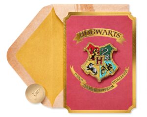 papyrus harry potter blank card (hogwarts patch)