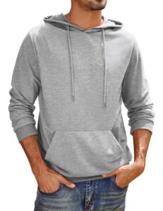 coofandy men casual hooded long sleeve sweatshirt lightweight pullover hoodied